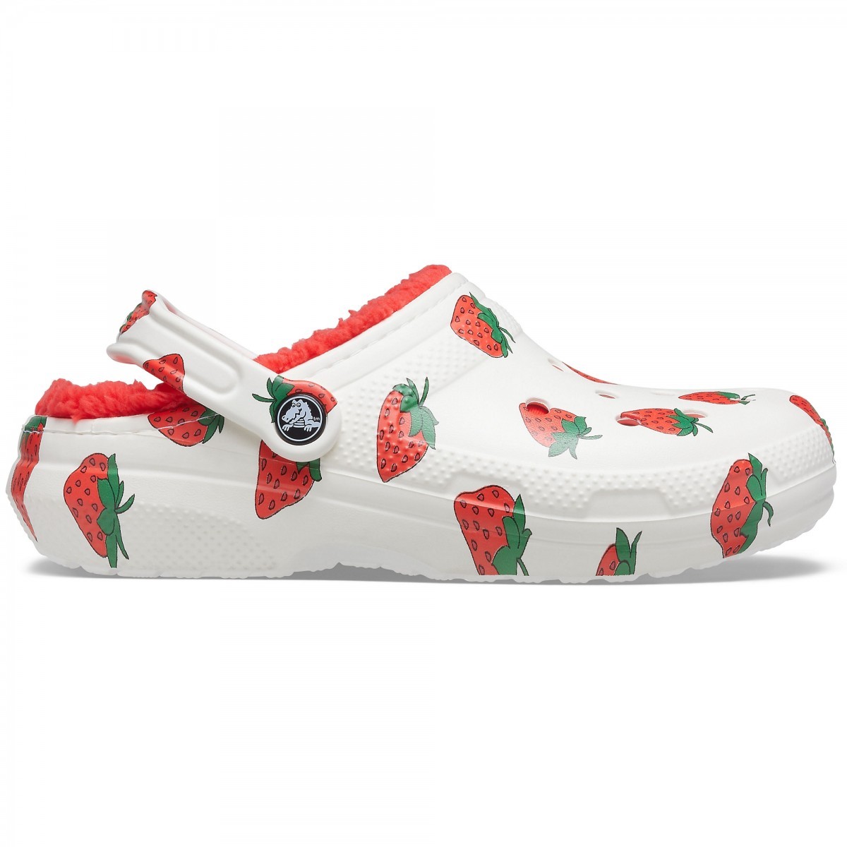 Saboti Crocs Classic Lined Vacay Vibes Clog Alb – White Strawberry Alb imagine 2022