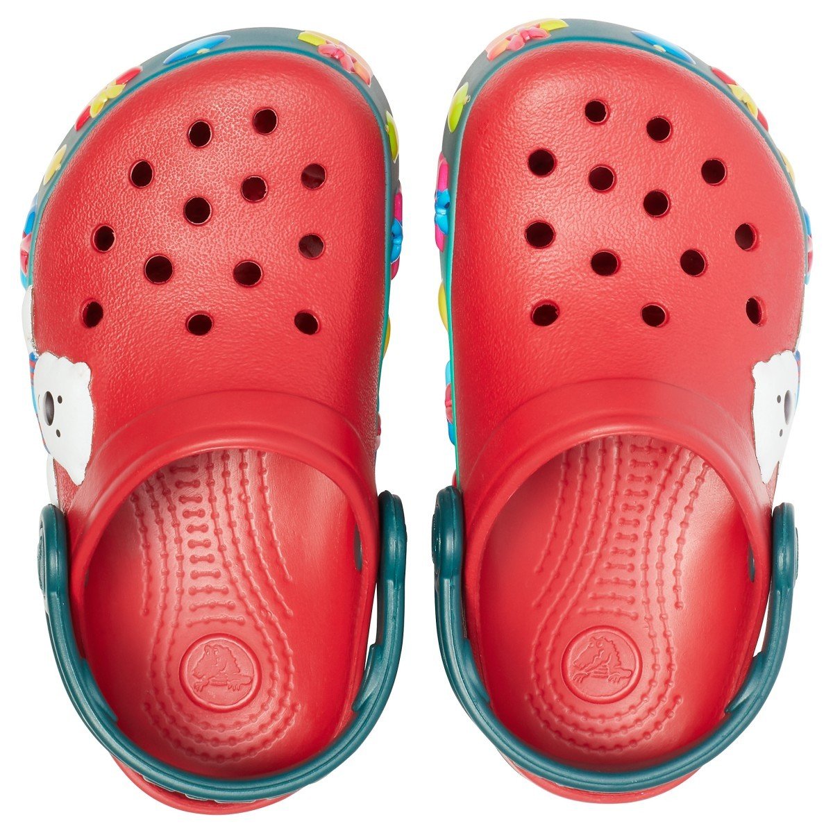 Saboți Crocs Fun Lab Holiday Lights Clog K Rosu - Pepper/White