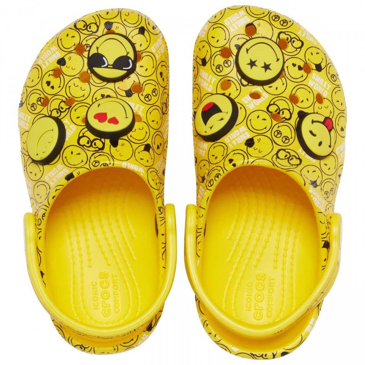 Saboți Crocs Classic Smiley World Clog Alb - White/Multi - 2 | YEO