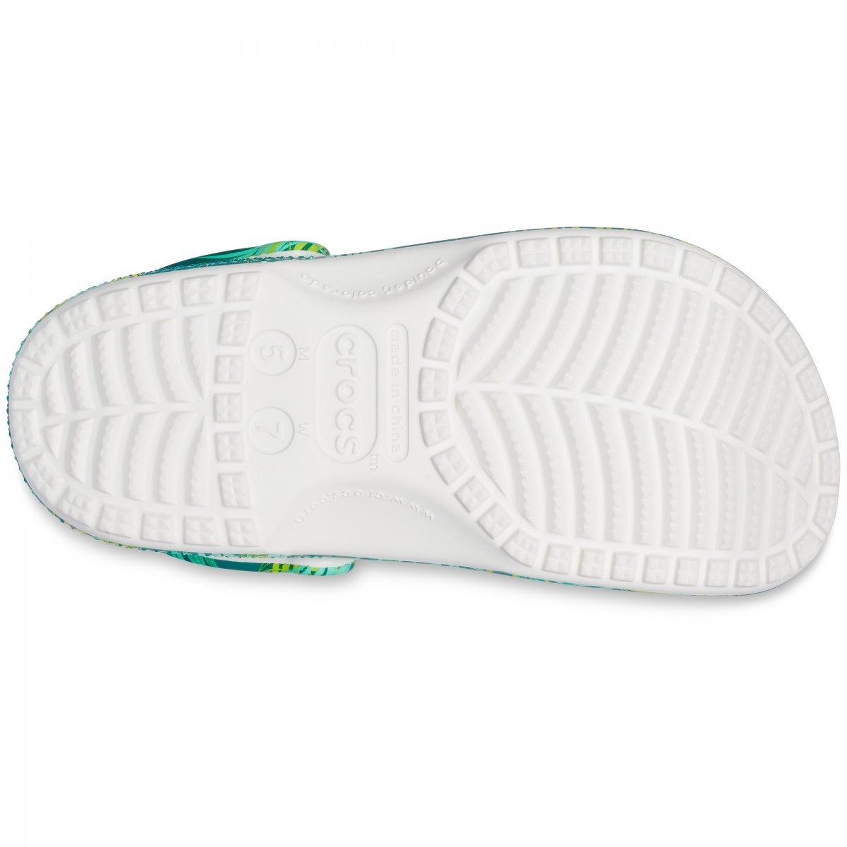 Saboți Crocs Classic Tropical Clog Alb - White/Multi - 2 | YEO