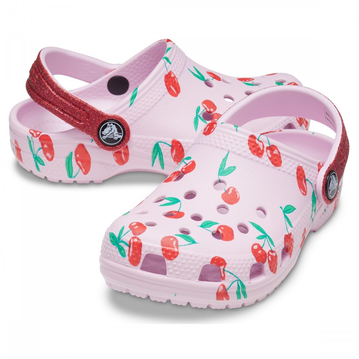 Saboți Crocs Classic Food Print Clog Roz - Ballerina Pink