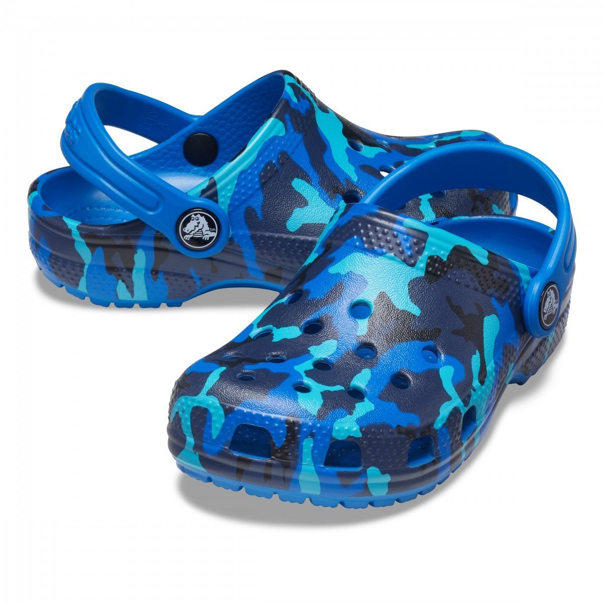 Saboți Crocs Classic Printed Clog Kids Albastru - Bright Cobalt - 3 | YEO