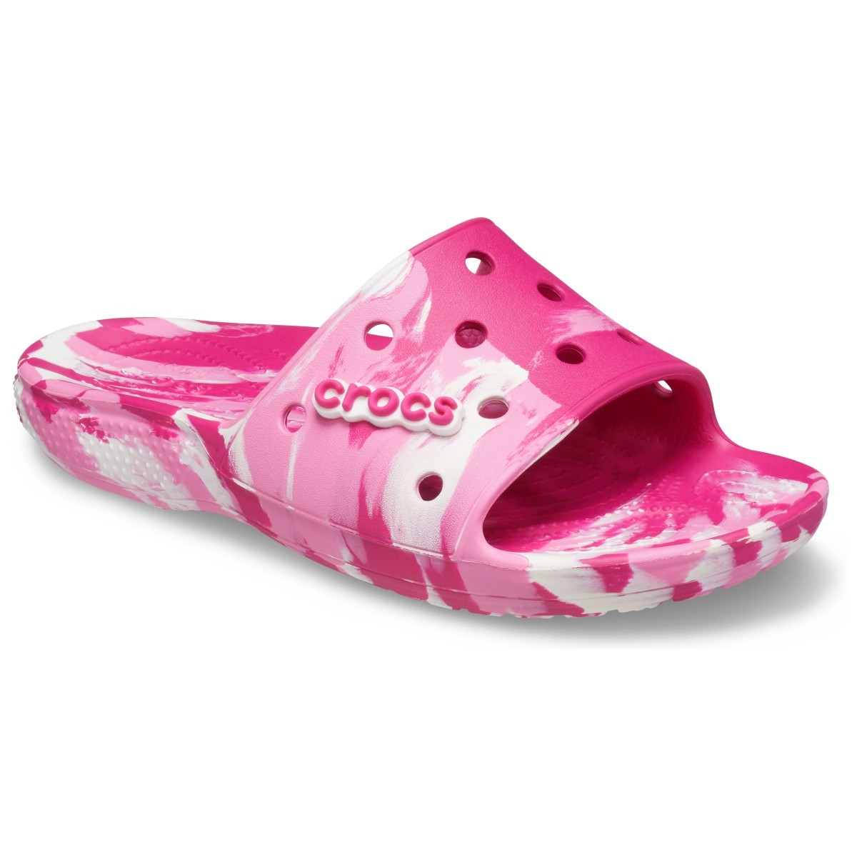 Papuci Classic Crocs Marbled Slide Roz - Candy Pink/Pink Lemonade - 1 | YEO