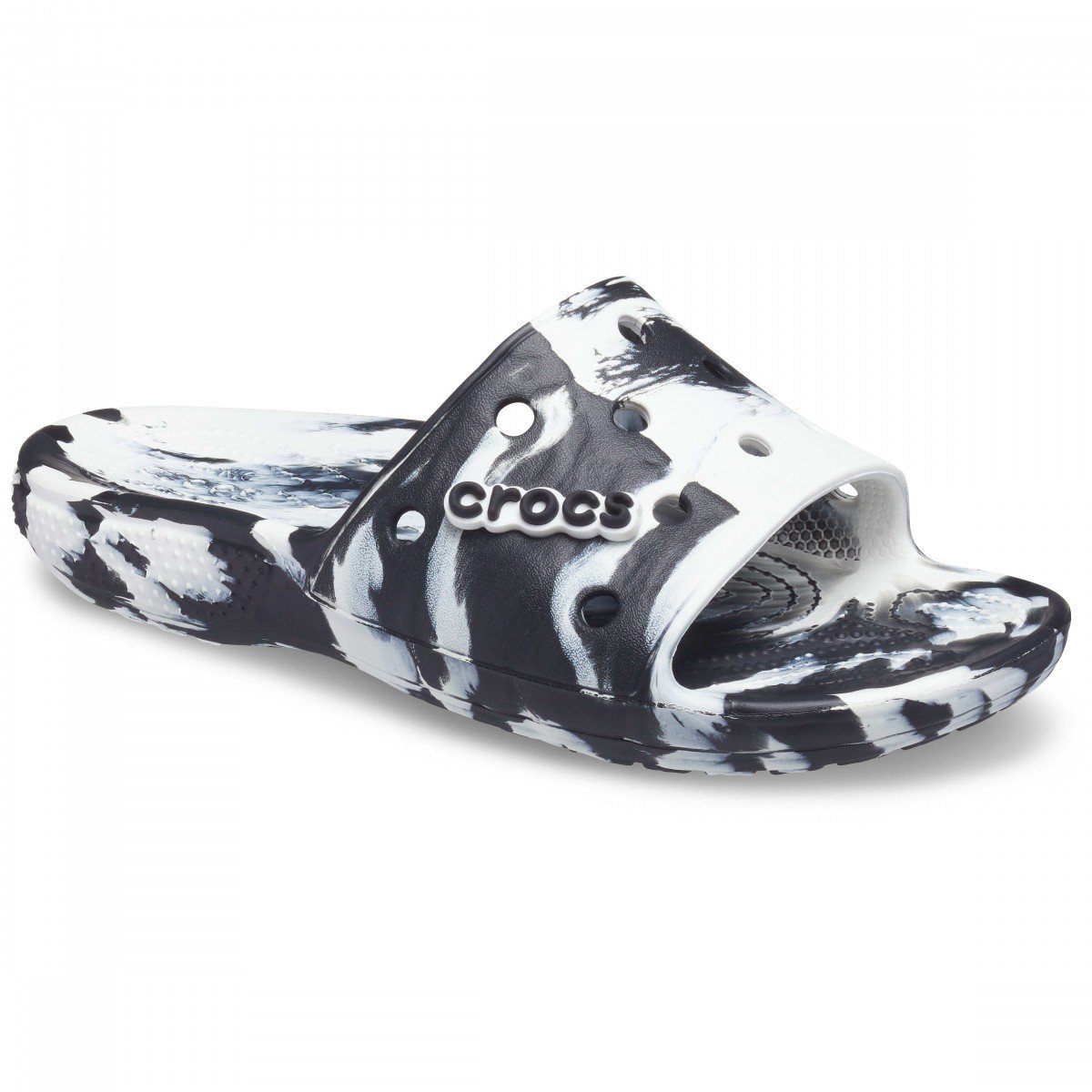 Papuci Classic Crocs Marbled Slide Alb - White/Black - 1 | YEO