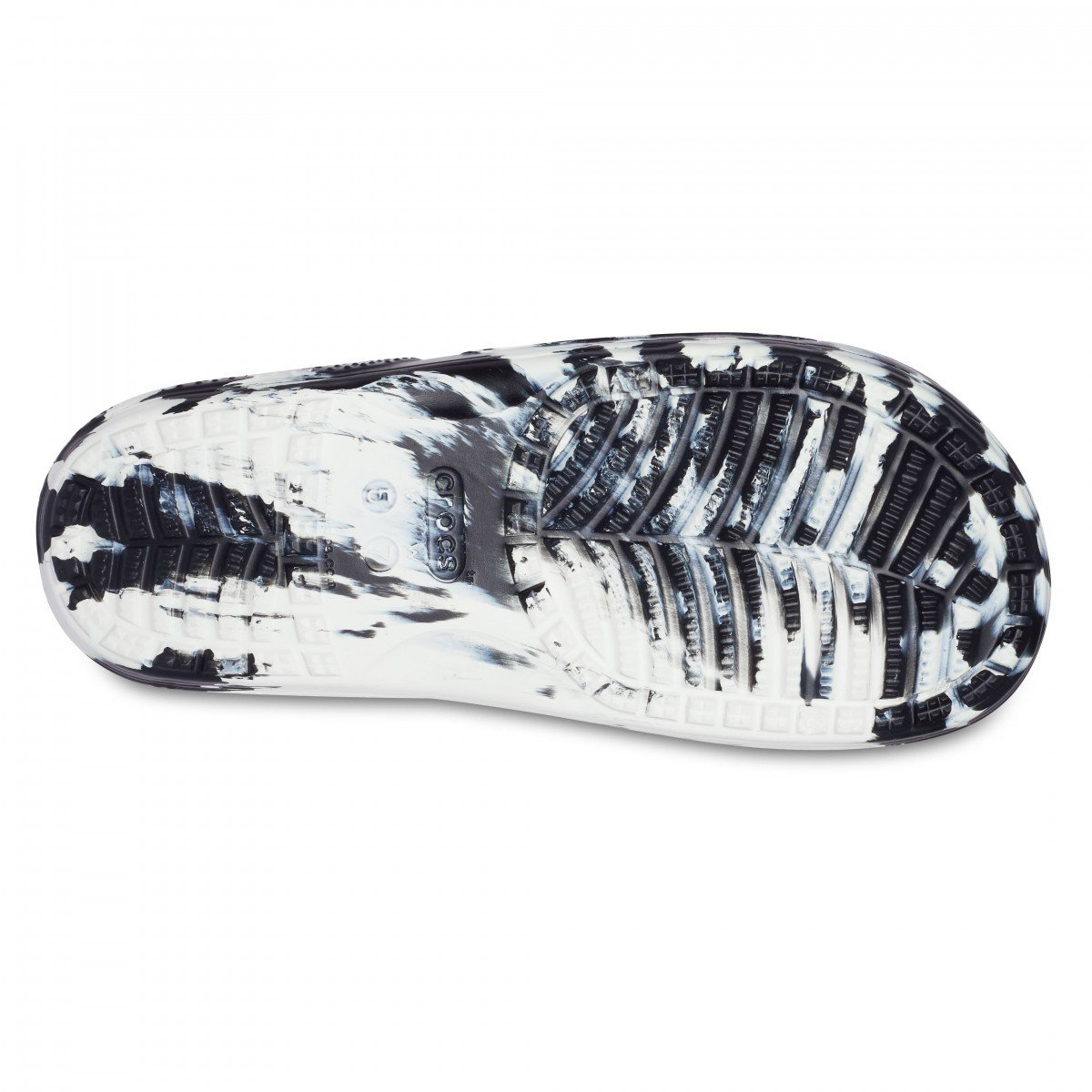 Papuci Classic Crocs Marbled Slide Alb - White/Black - 2 | YEO