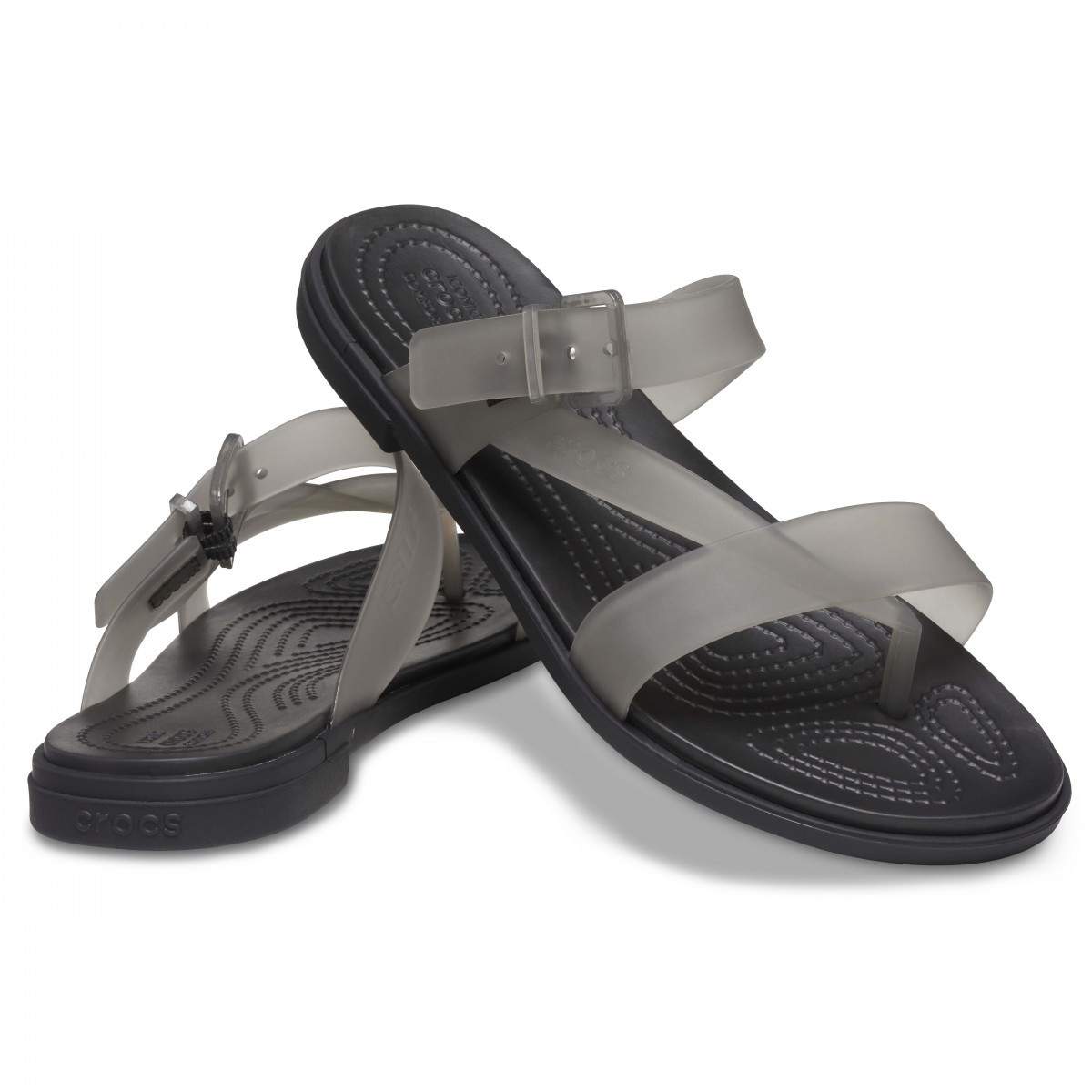 Sandale Crocs Tulum Translucent Toe Post Negru - Black