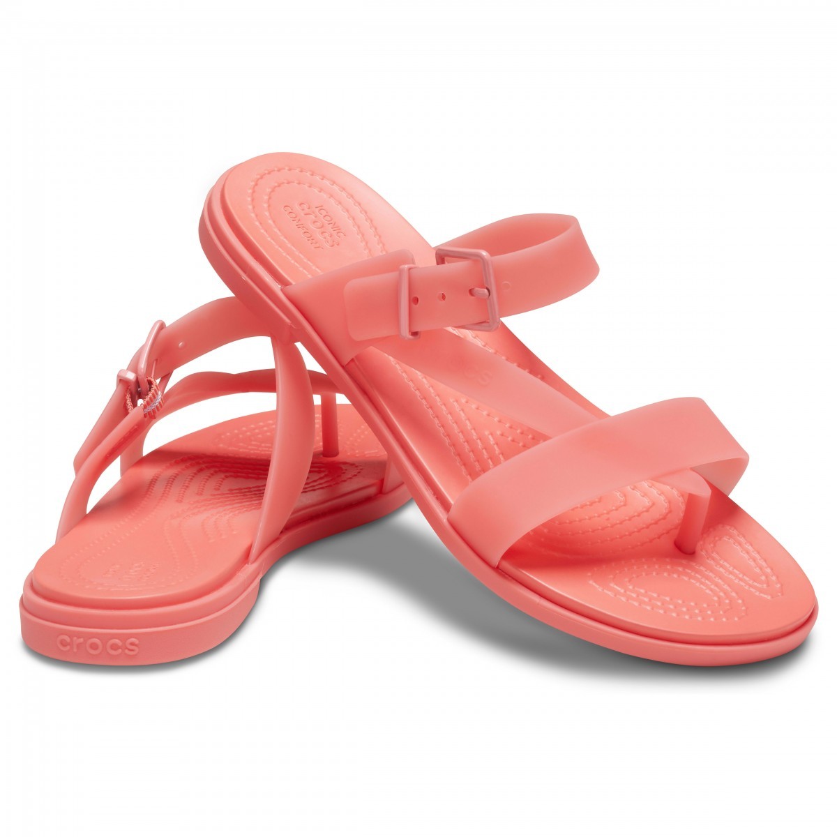 Sandale Crocs Tulum Translucent Toe Post Roz - Fresco - 4 | YEO
