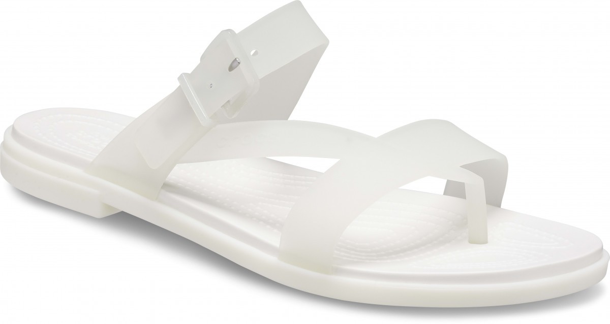 Sandale Crocs Tulum Translucent Toe Post Alb - Oyster - 1 | YEO