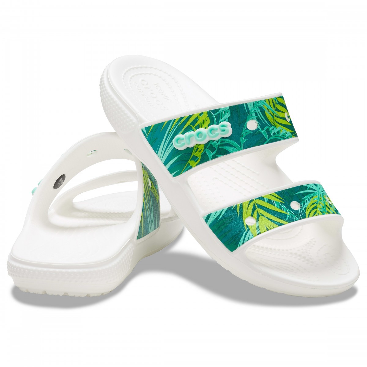 Papuci Classic Crocs Tropical Sandal Alb - White/Multi