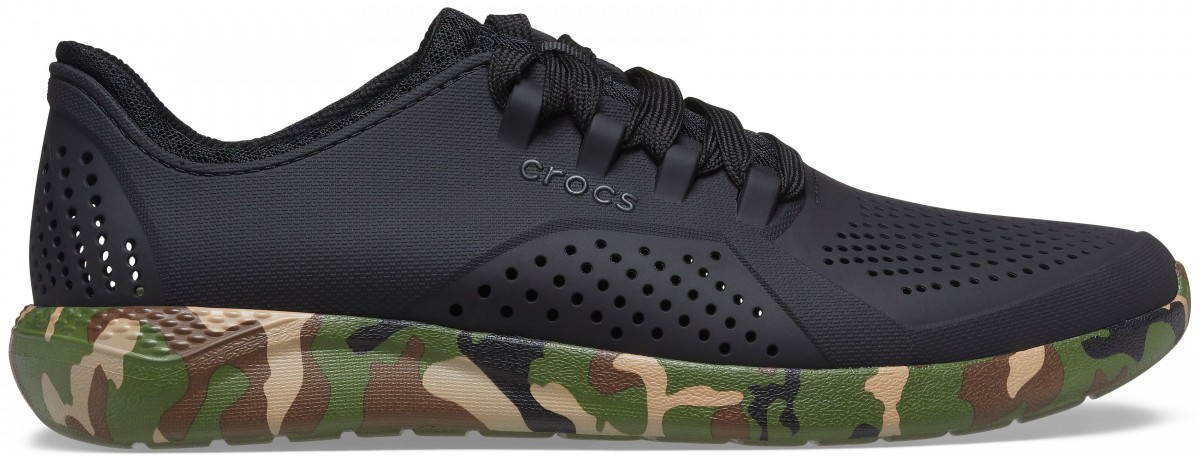 Pantofi Crocs Men’s LiteRide Printed Camo Pacer Negru – Black/Multi Crocs imagine 2022