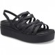 Sandale Crocs Brooklyn Strappy Low Wedge Culoare Negru - Black