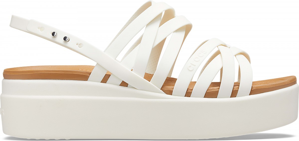 Sandale Crocs Brooklyn Strappy Low Wedge Alb - Oyster - 1 | YEO