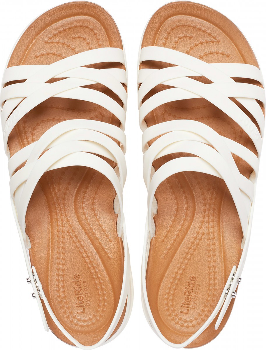 Sandale Crocs Brooklyn Strappy Low Wedge Alb - Oyster - 2 | YEO