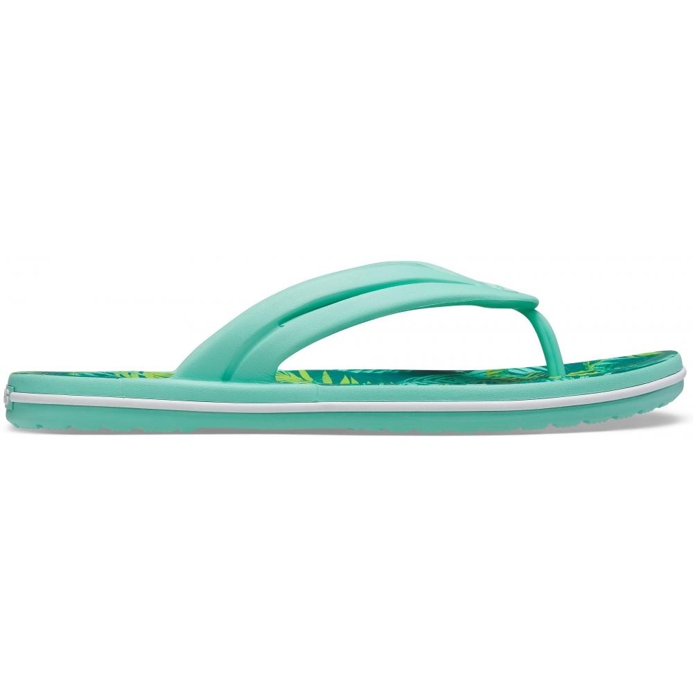 Șlapi Crocs Women\'s Crocband Tropical Flip Alb - White/Multi - 1 | YEO