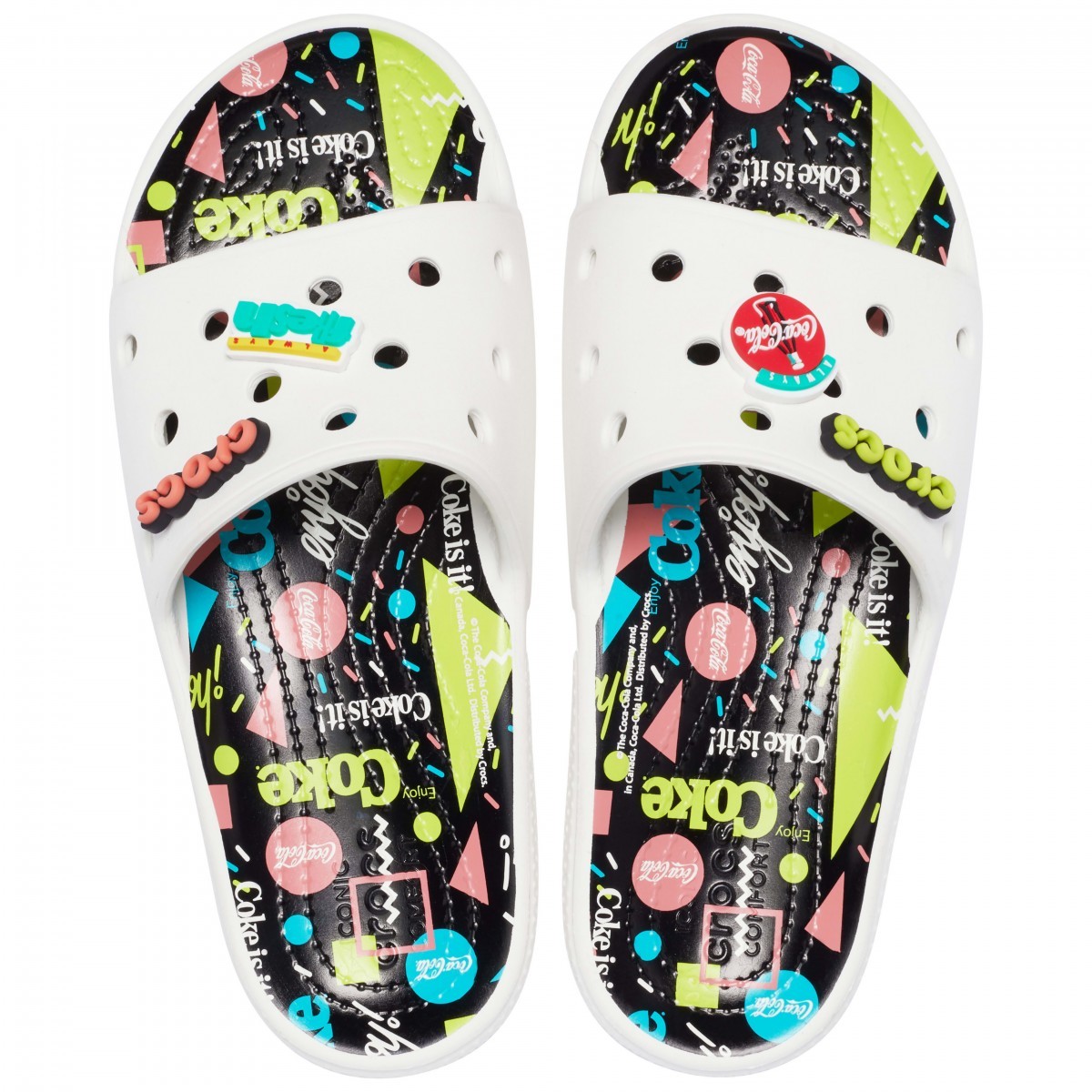 Papuci CocaCola X Classic Crocs 90s Slide Alb - White/Multi - 3 | YEO