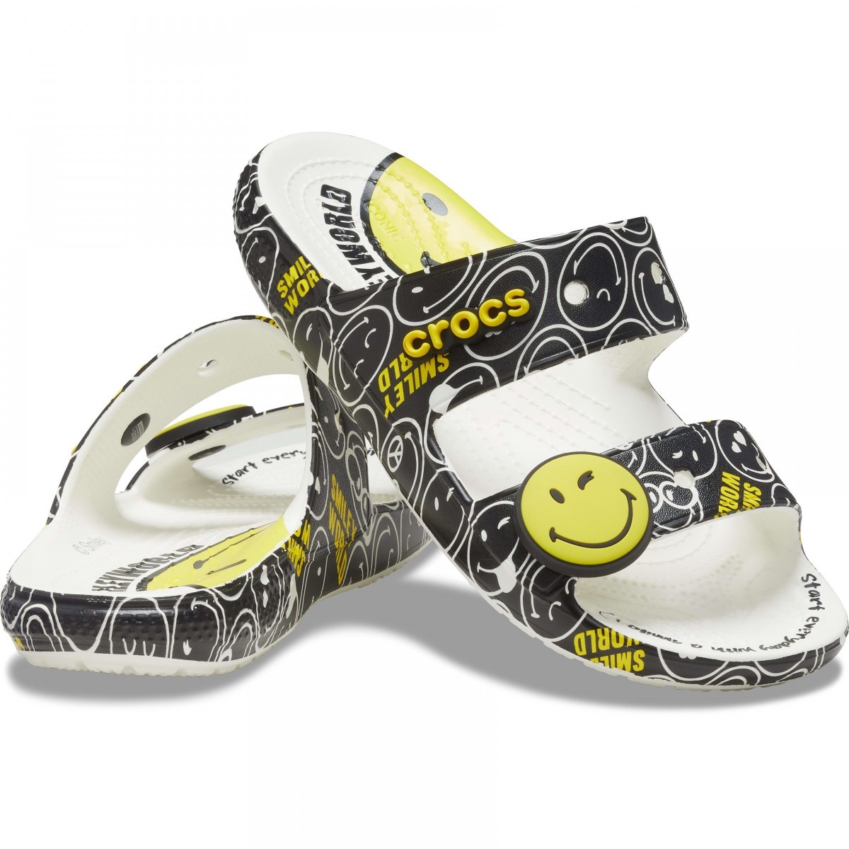 Papuci Classic Crocs Smiley World Sandal​ Alb - White/Multi - 2 | YEO
