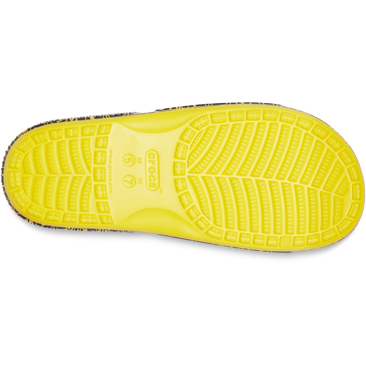 Papuci Classic Crocs Smiley World Slide Galben - Lemon/Black - 4 | YEO