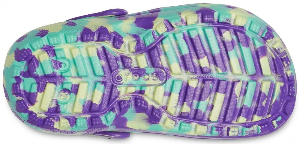 Saboti Crocs Classic Marbled Lined Kids Mov - Neon Purple - 3 | YEO