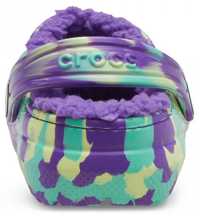 Saboti Crocs Classic Marbled Lined Kids Mov - Neon Purple