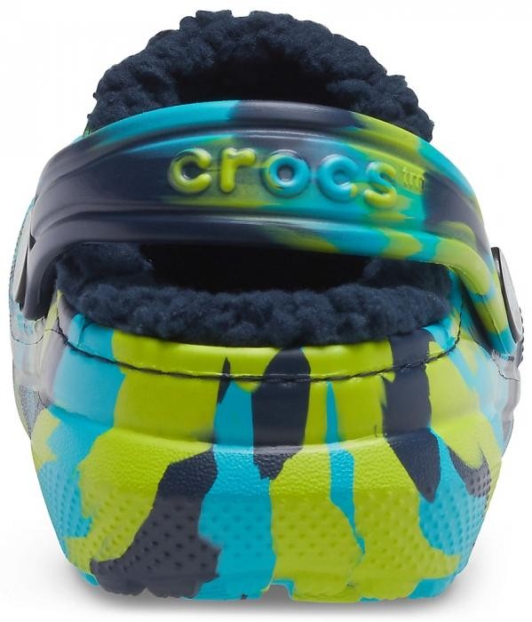 Saboti Crocs Classic Marbled Lined Kids Albastru - Navy/Multi - 4 | YEO