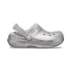 Saboti Crocs Classic Glitter Lined Clog Kids Culoare Argintiu - Silver