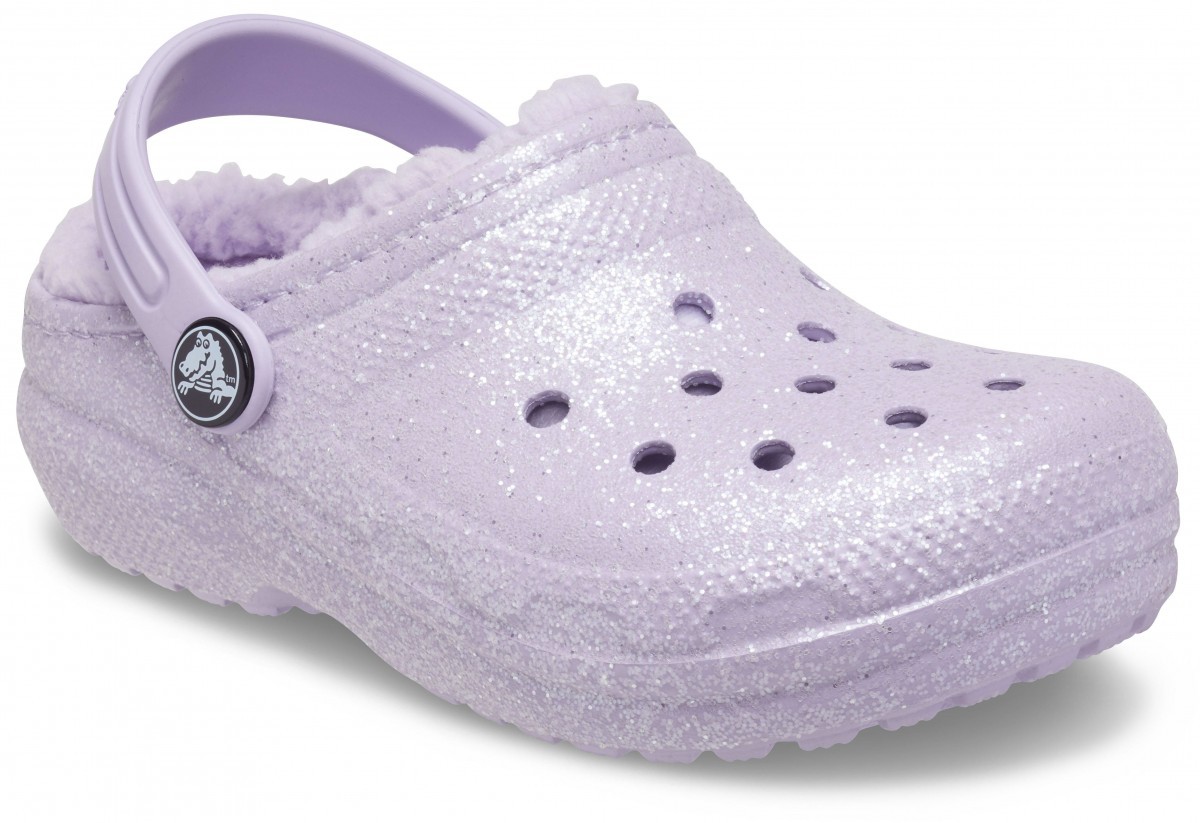 Saboti Crocs Classic Glitter Lined Clog Kids Mov - Lavender - 1 | YEO