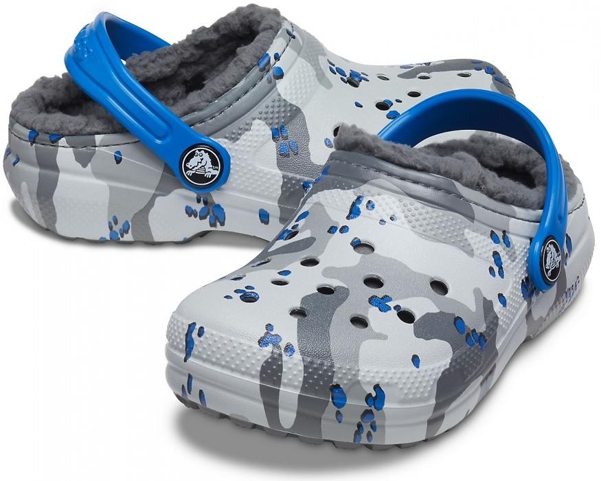 Saboti Crocs Classic Lined Camo Clog Kids Gri - Camo/Light Grey - 1 | YEO