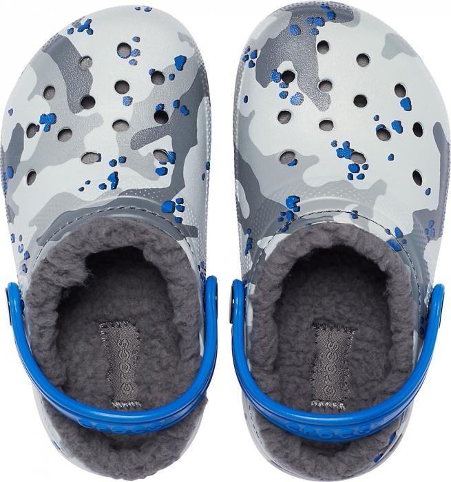 Saboti Crocs Classic Lined Camo Clog Kids Gri - Camo/Light Grey - 2 | YEO