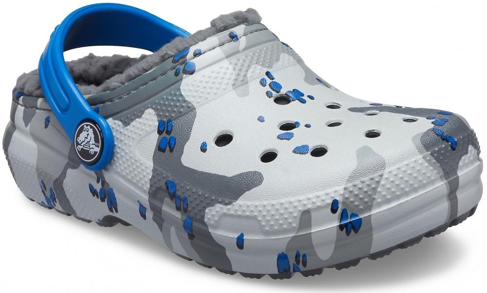 Saboti Crocs Classic Lined Camo Clog Kids Gri - Camo/Light Grey - 4 | YEO