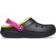 Saboți Crocs Classic Lined Pop Strap Clog Culoare Multicolor - Black/Multi