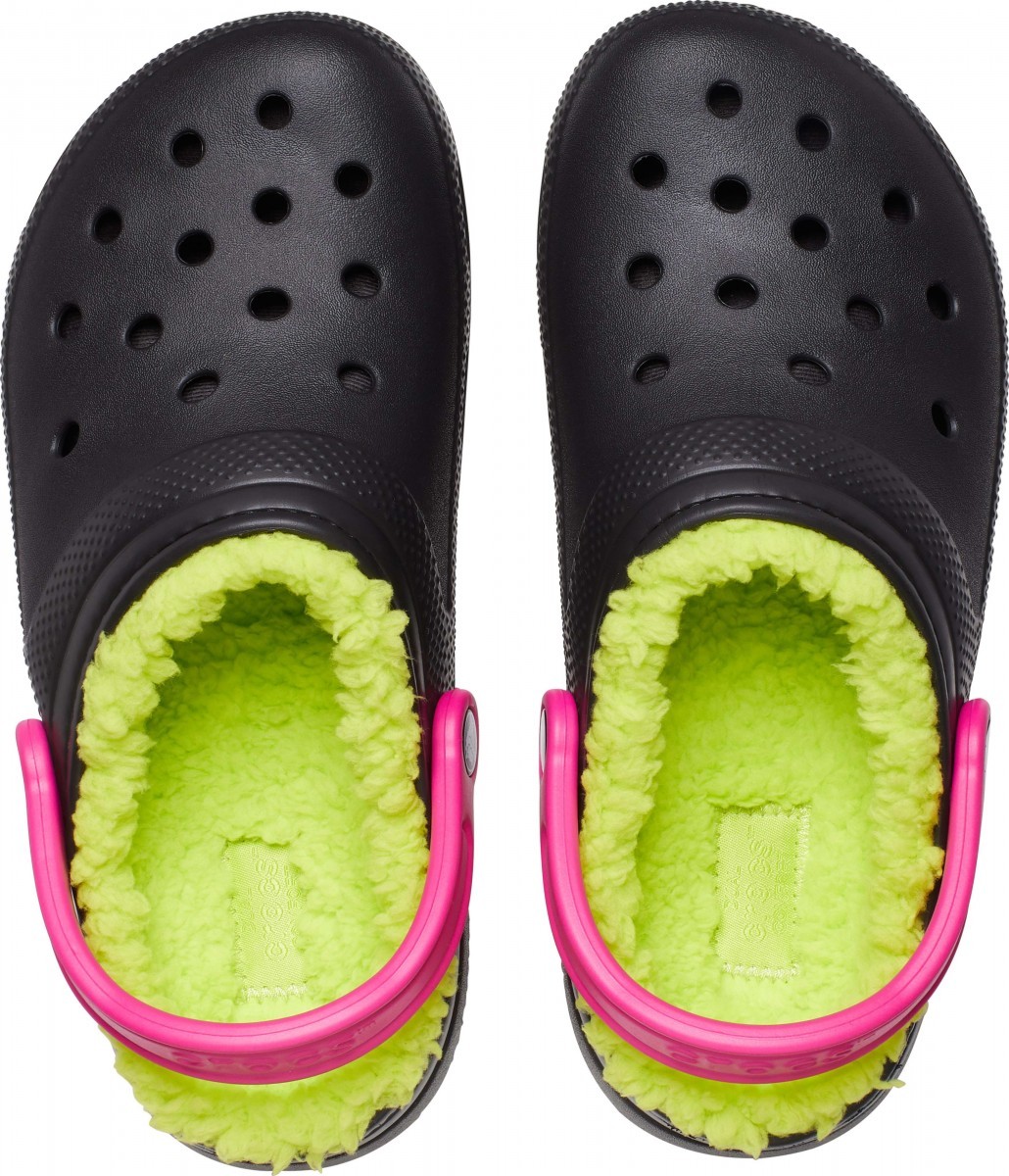Saboți Crocs Classic Lined Pop Strap Clog Multicolor - Black/Multi - 2 | YEO