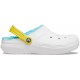 Saboți Crocs Classic Lined Pop Strap Clog Culoare Alb - White/Multi