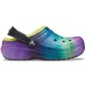 Saboți Crocs Kids' Classic Lined Out of this World Clog Culoare Negru - Black/Lime Punch