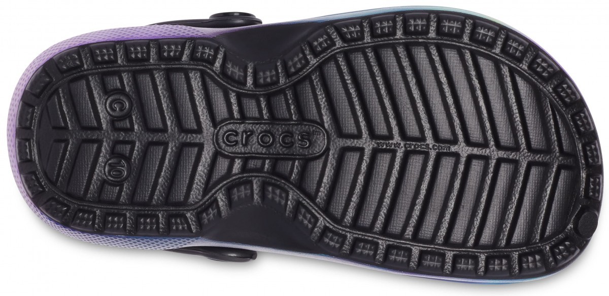 Saboți Crocs Kids\' Classic Lined Out of this World Clog Negru - Black/Lime Punch - 3 | YEO