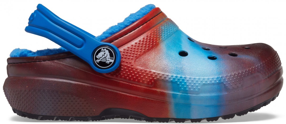 Saboți Crocs Kids\' Classic Lined Out of this World Clog Albastru - Bright Cobalt