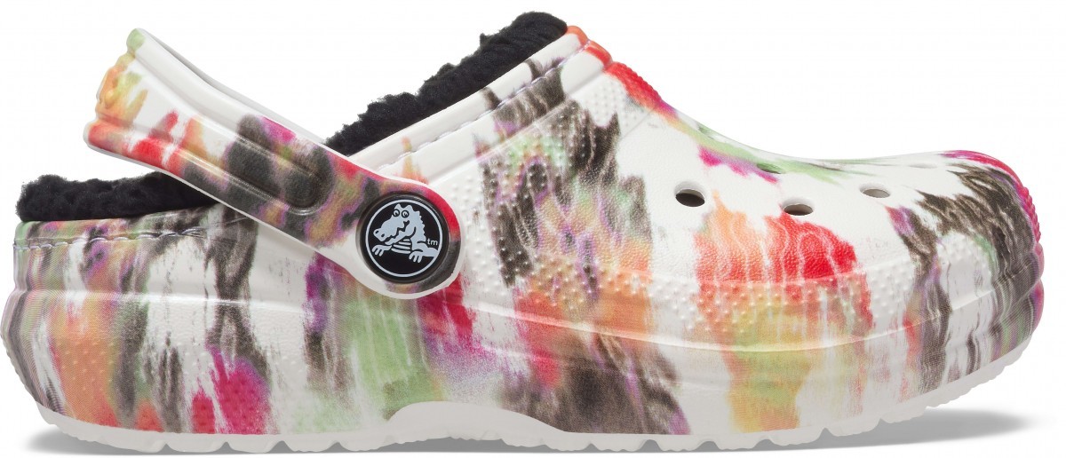 Saboți Crocs Kids\' Classic Lined Tie-Dye Graphic Clog Multicolor - Black/Multi