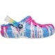 Saboți Crocs Kids' Classic Lined Tie-Dye Graphic Clog Culoare Multicolor - Powder Blue/Multi