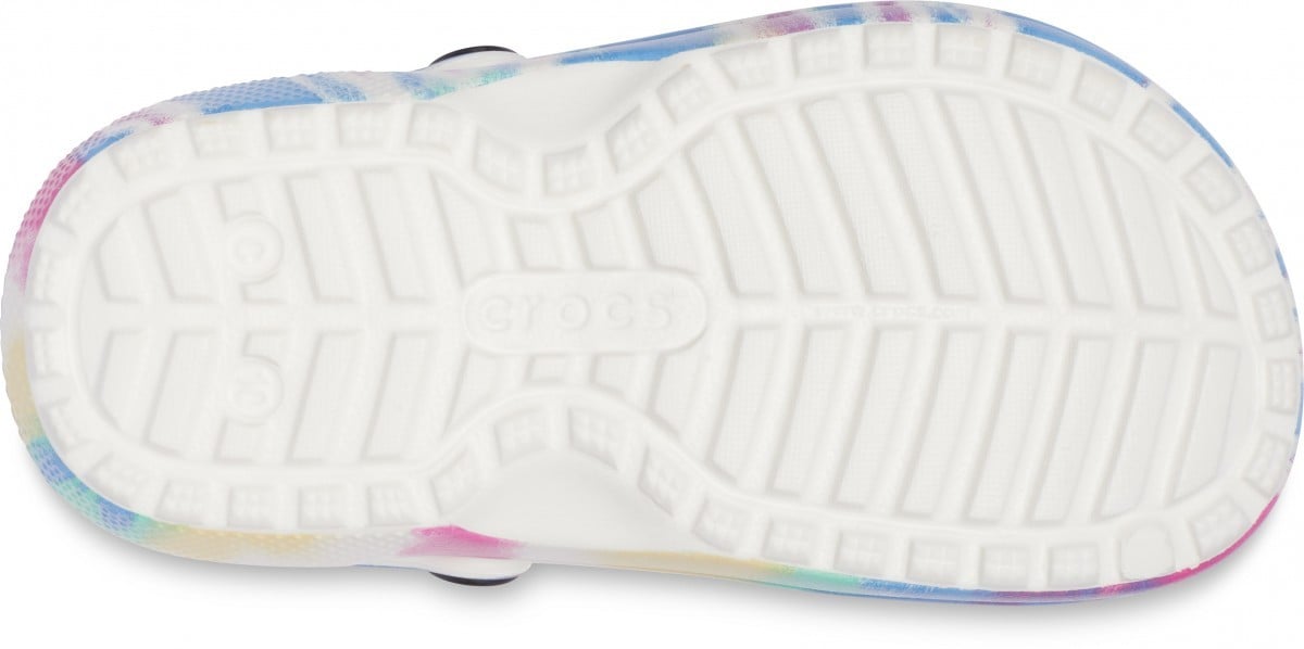 Saboți Crocs Kids\' Classic Lined Tie-Dye Graphic Clog Multicolor - Powder Blue/Multi - 3 | YEO
