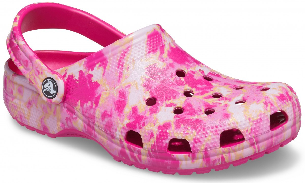Saboți Crocs Classic Bleach Dye Clog Roz - Candy Pink - 1 | YEO
