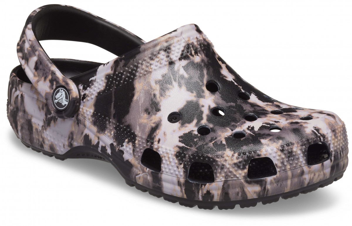 Saboți Crocs Classic Bleach Dye Clog Negru - Black - 1 | YEO
