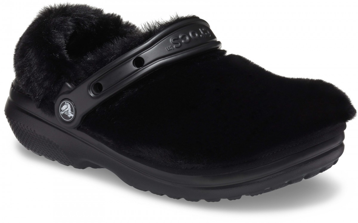 Saboți Crocs Classic Fur Sure Negru - Black - 1 | YEO