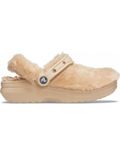 Saboți Crocs Classic Fur Sure Maro - Chai