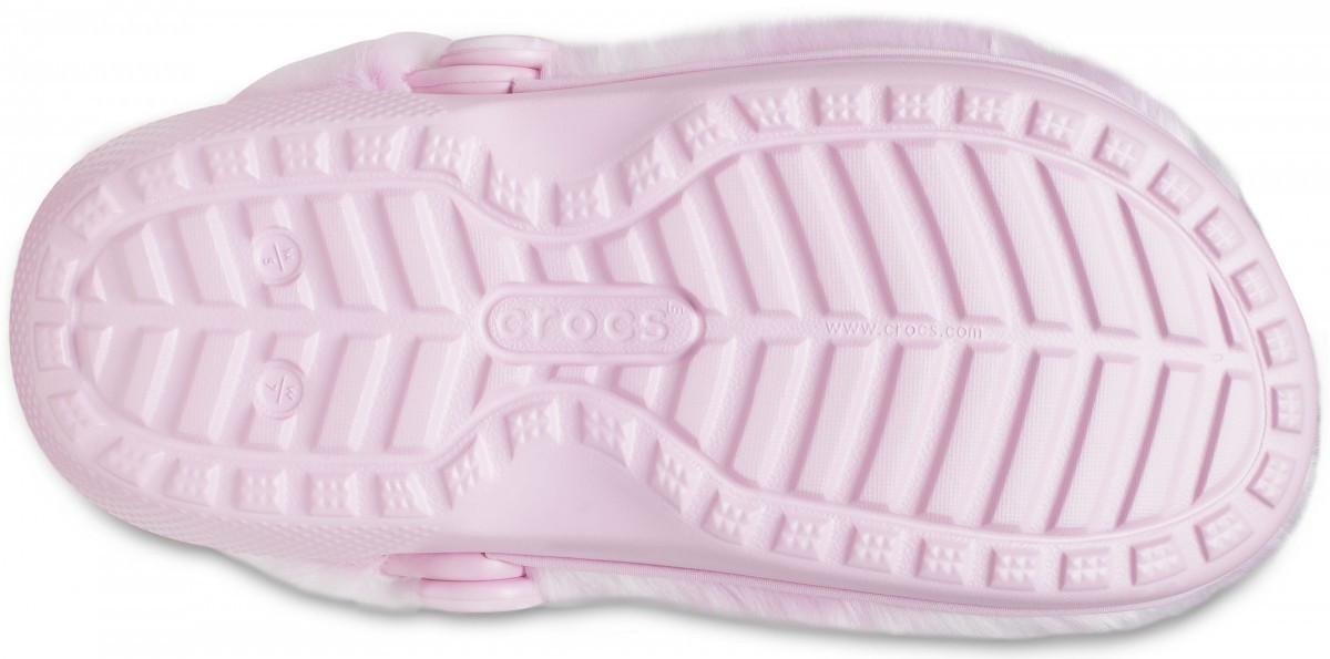 Saboți Crocs Classic Fur Sure Roz deschis - Ballerina Pink