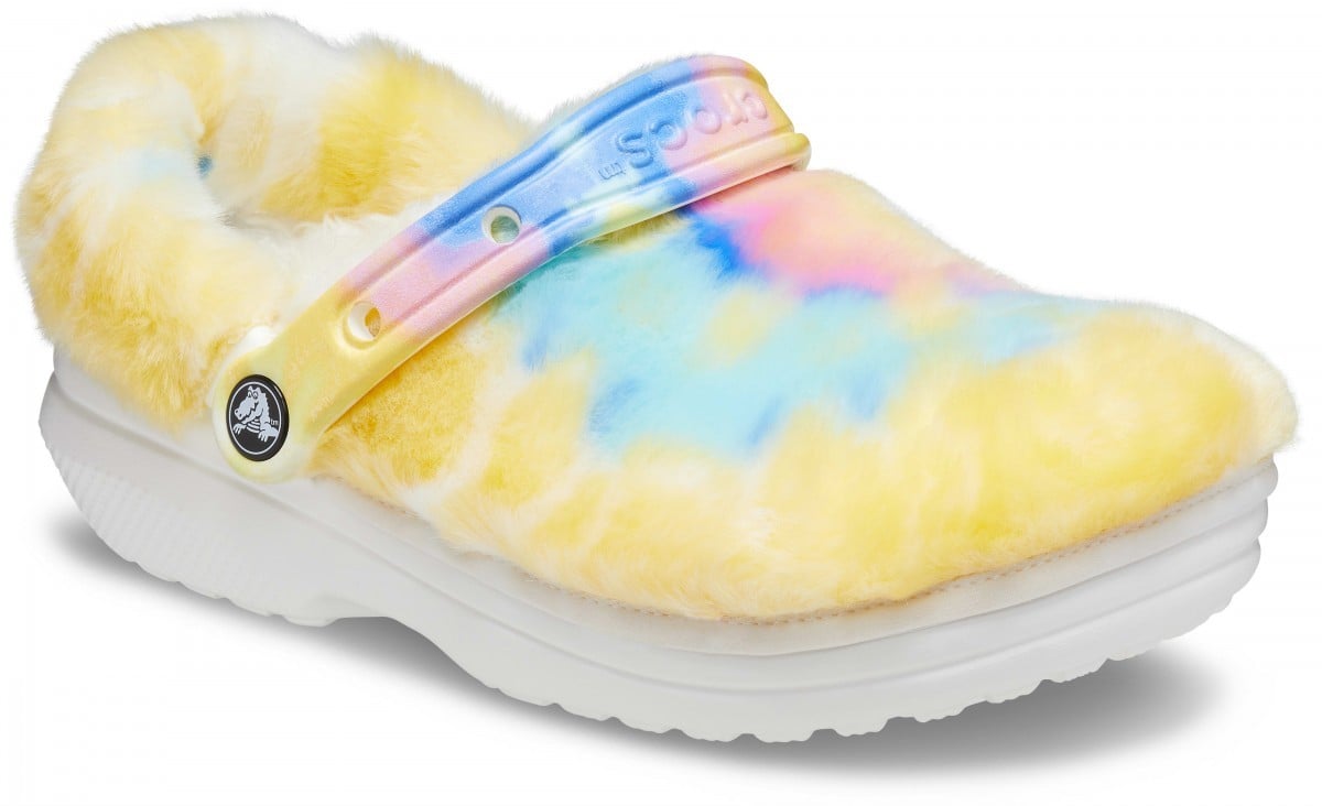 Saboți Crocs Classic Fur Sure Alb - White/Multi - 1 | YEO