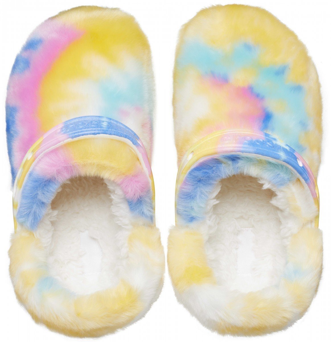 Saboți Crocs Classic Fur Sure Alb - White/Multi - 2 | YEO