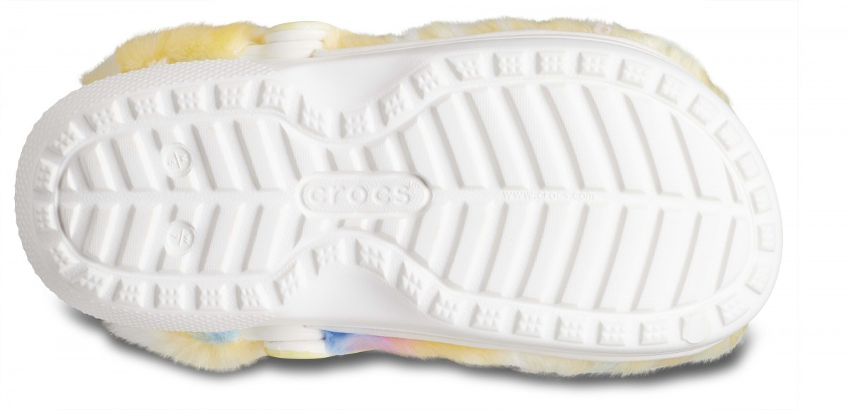Saboți Crocs Classic Fur Sure Alb - White/Multi - 3 | YEO