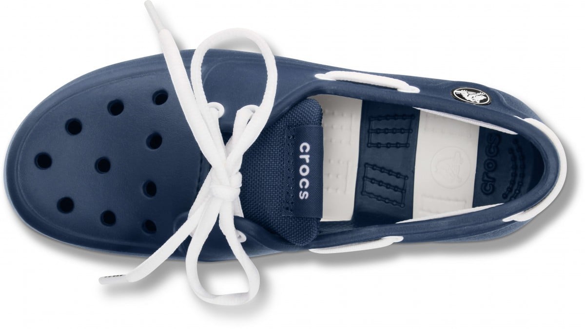 Pantofi Crocs Kids\' Beach Line Lace Boat Shoe Albastru - Navy/White - 2 | YEO