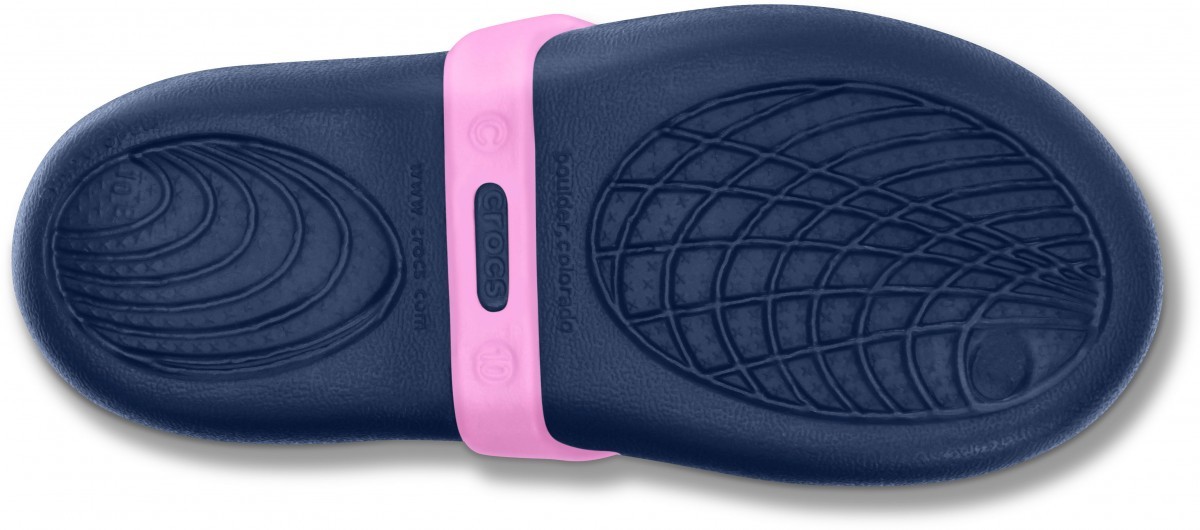 Balerini Crocs Kids\' Keeley Petal Charm Flat Albastru - Navy/Carnation - 3 | YEO