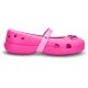 Balerini Crocs Kids' Keeley Petal Charm Flat Culoare Roz - Neon Magenta/Carnation