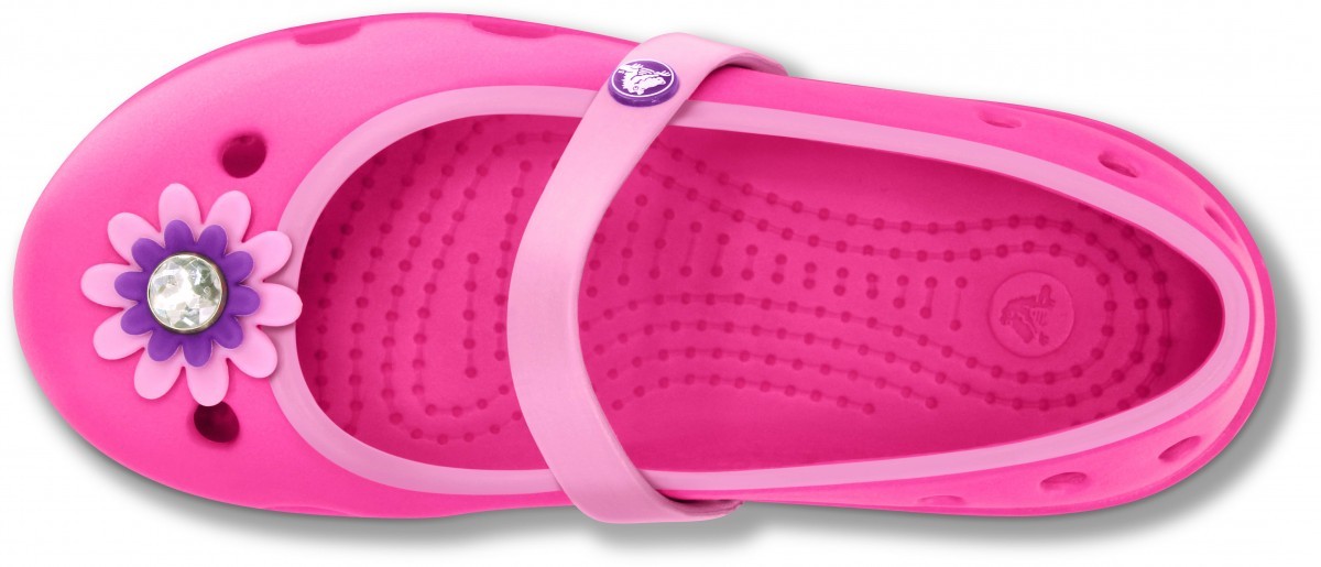 Balerini Crocs Kids\' Keeley Petal Charm Flat Roz - Neon Magenta/Carnation - 2 | YEO